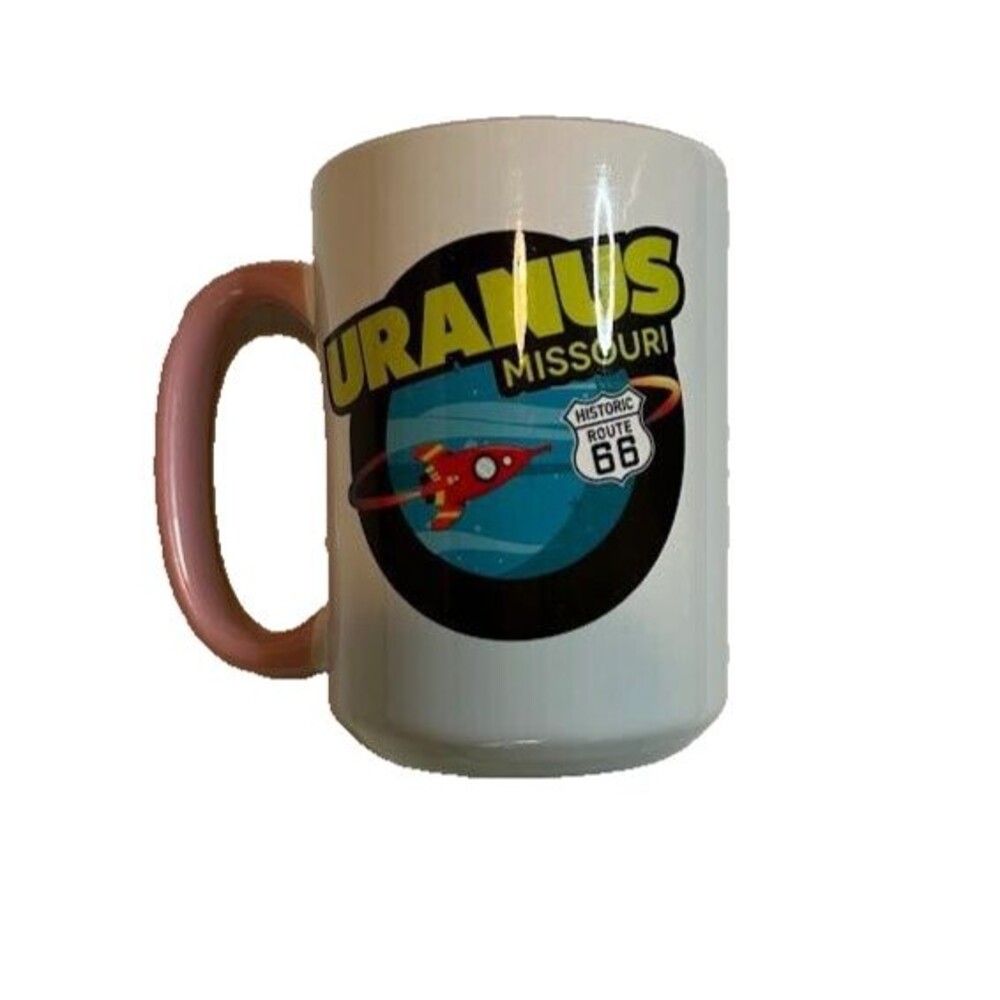 Uranus Missouri Novelty Funny "Shuh Duh Fuh Cup"  12 oz White/Pink inside Mug